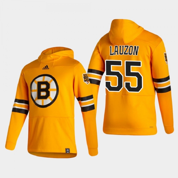 Men's Boston Bruins Jeremy Lauzon #55 2021 Reverse Retro Authentic Pullover Special Edition Gold Hoodie