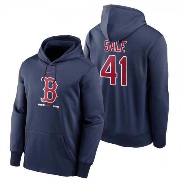 Boston Red Sox Chris Sale Navy Legacy Performance Pullover Hoodie