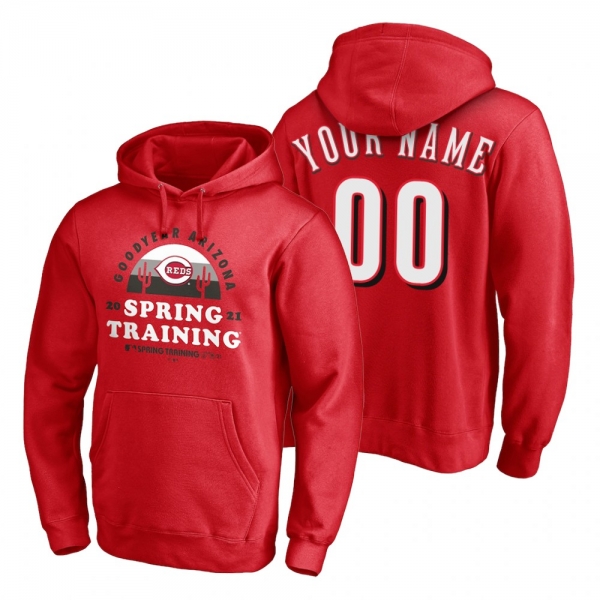 Cincinnati Reds Custom Red 2021 Spring Training Upper Decker Pullover Hoodie