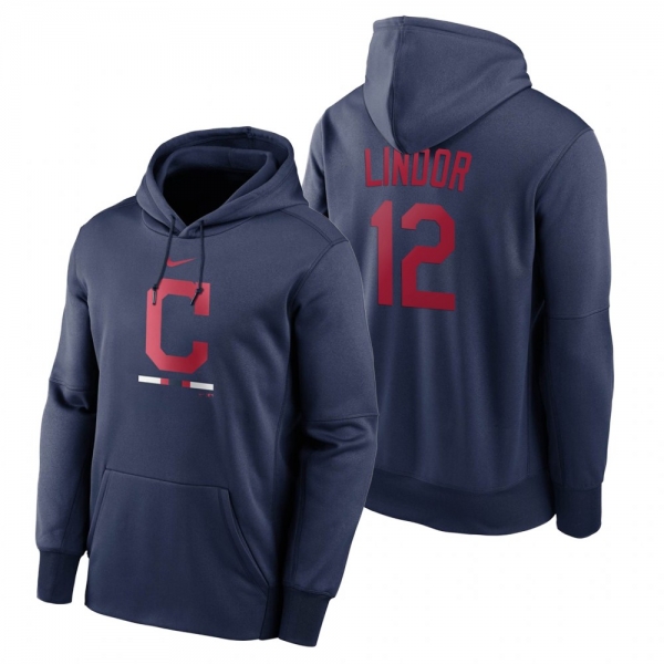 Cleveland Indians Francisco Lindor Navy Legacy Performance Pullover Hoodie