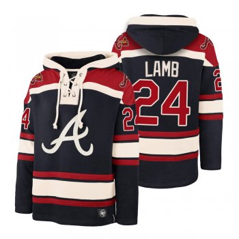 Atlanta Braves Jake Lamb Navy Legacy Vintage Hockey Lacer Hoodie