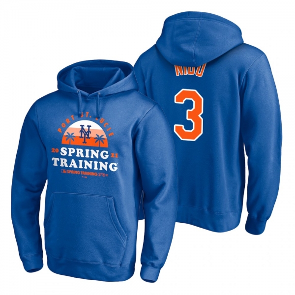 New York Mets Tomas Nido Royal 2021 Spring Training Upper Decker Pullover Hoodie