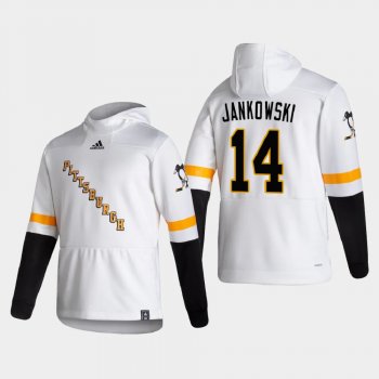 Men's HoodieMen's Pittsburgh Penguins Mark Jankowski #14 2021 Reverse Retro Authentic Pullover Special Edition White Hoodie