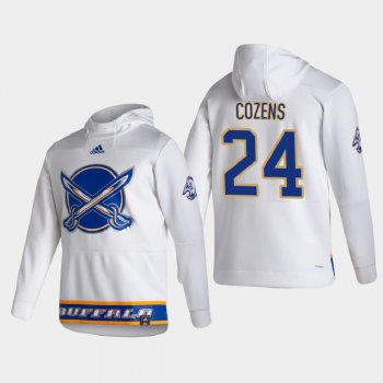 Men's Buffalo Sabres Dylan Cozens #24 2021 Reverse Retro Authentic Pullover Special Edition White Hoodie