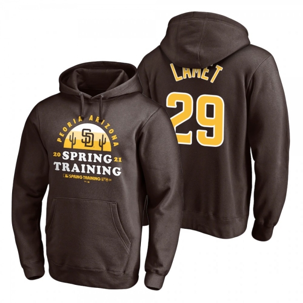 San Diego Padres Dinelson Lamet Brown 2021 Spring Training Upper Decker Pullover Hoodie