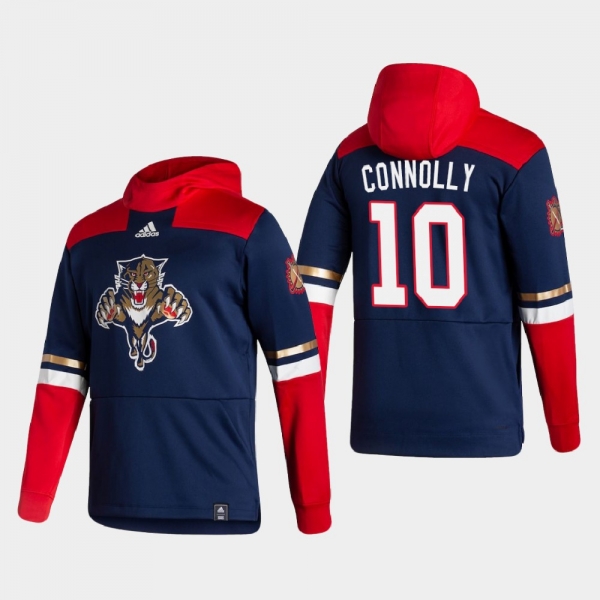 Men's Florida Panthers Brett Connolly #10 2021 Reverse Retro Authentic Pullover Navy Hoodie