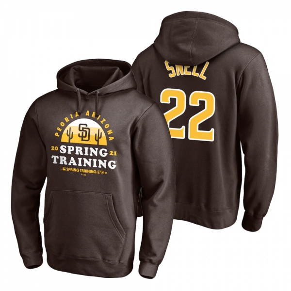 San Diego Padres Blake Snell Brown 2021 Spring Training Upper Decker Pullover Hoodie