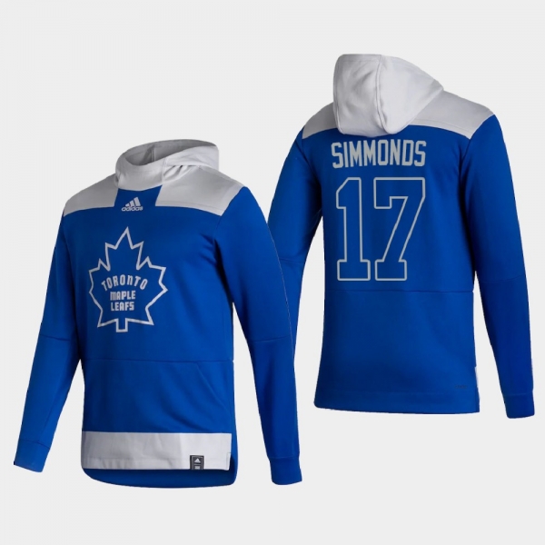 Men's HoodieMen's Toronto Maple Leafs Wayne Simmonds #17 2021 Reverse Retro Authentic Pullover Special Edition Blue Hoodie