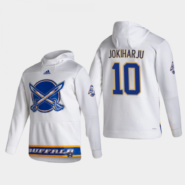 Men's Buffalo Sabres Henri Jokiharju #10 2021 Reverse Retro Authentic Pullover Special Edition White Hoodie