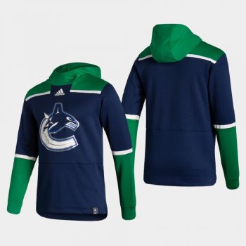 Men's Vancouver Canucks Navy 2021 Reverse Retro Authentic Pullover Special Edition Hoodie