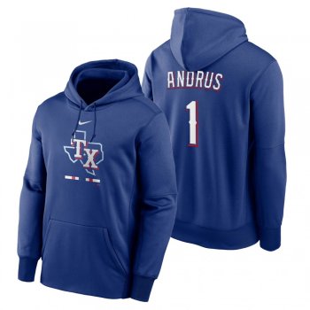 Texas Rangers Elvis Andrus Royal Legacy Performance Pullover Hoodie