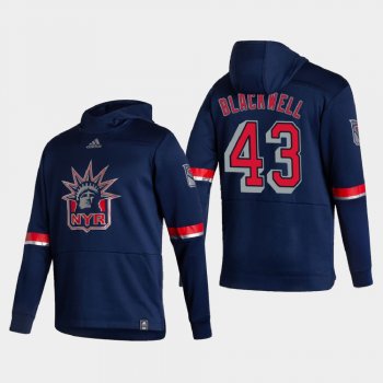 Men's HoodieMen's New York Rangers Colin Blackwell #43 2021 Reverse Retro Authentic Pullover Special Edition Navy Hoodie