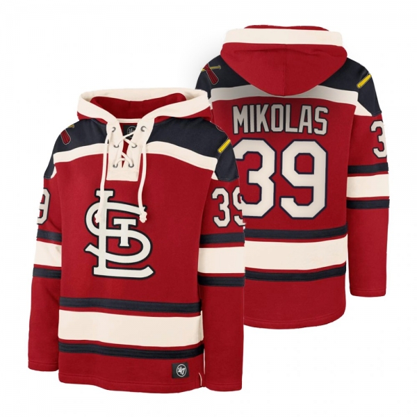 St. Louis Cardinals Miles Mikolas Red Legacy Vintage Hockey Lacer Hoodie