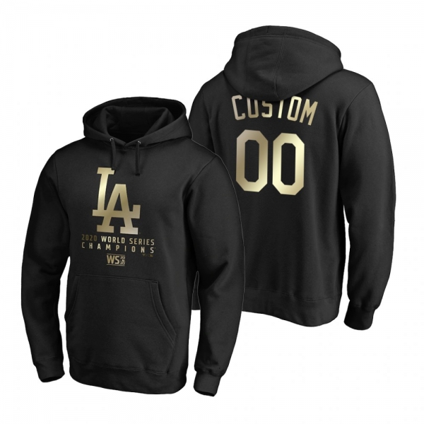 Los Angeles Dodgers Custom Black 2020 World Series Champions Parade Pullover Hoodie