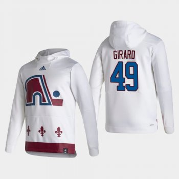 Men's Colorado Avalanche Samuel Girard #49 2021 Reverse Retro Authentic Pullover Special Edition White Hoodie