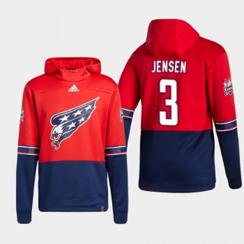 Men's HoodieMen's Washington Capitals Nick Jensen #3 2021 Reverse Retro Authentic Pullover Special Edition Red Hoodie