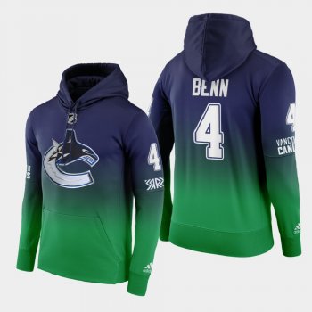 Vancouver Canucks Jordie benn #4 2021 Reverse Retro Pullover Green Hoodie