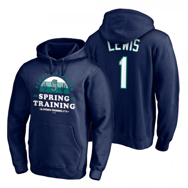 Seattle Mariners Kyle Lewis Navy 2021 Spring Training Upper Decker Pullover Hoodie