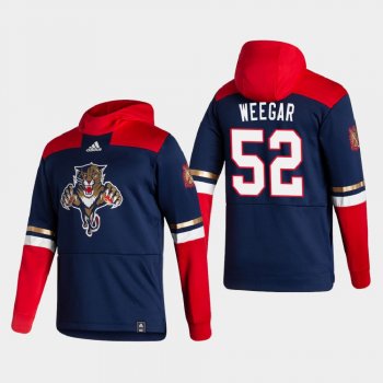 Men's Florida Panthers MacKenzie Weegar #52 2021 Reverse Retro Authentic Pullover Navy Hoodie