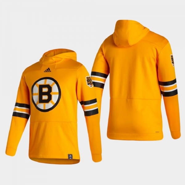 Men's Boston Bruins Gold 2021 Reverse Retro Authentic Pullover Special Edition Hoodie