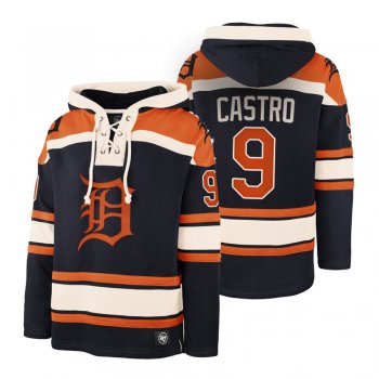 Detroit Tigers Willi Castro Black Legacy Vintage Hockey Lacer Hoodie