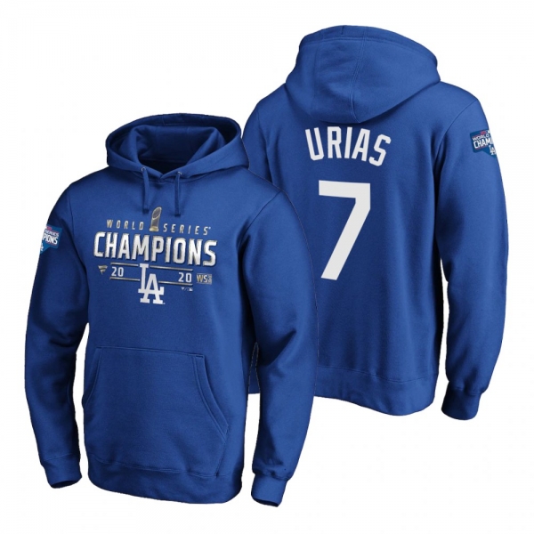 Los Angeles Dodgers Julio Urias Royal 2020 World Series Champions Lock Room Hoodie