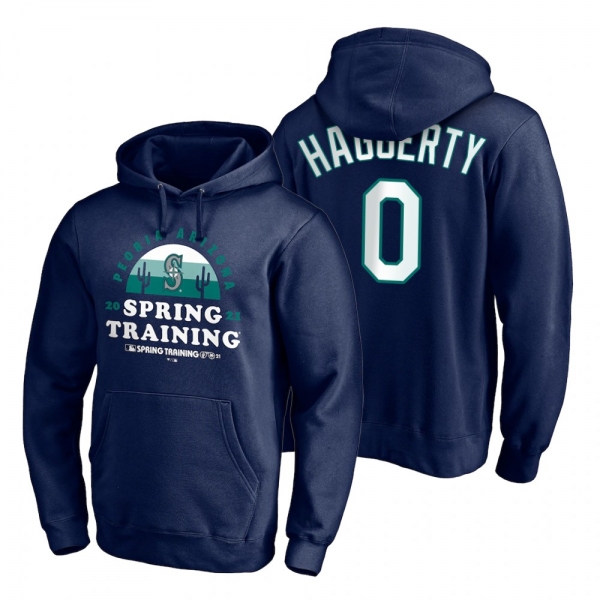 Seattle Mariners Sam Haggerty Navy 2021 Spring Training Upper Decker Pullover Hoodie