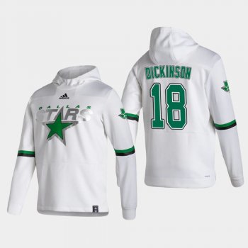 Men's Dallas Stars Jason Dickinson #18 2021 Reverse Retro Authentic Pullover White Hoodie