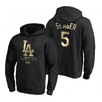 Los Angeles Dodgers Corey Seager Black 2020 World Series Champions Parade Pullover Hoodie