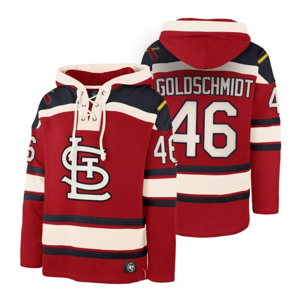 St. Louis Cardinals Paul Goldschmidt Red Legacy Vintage Hockey Lacer Hoodie