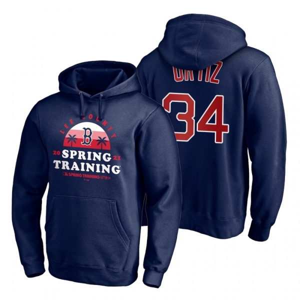 Boston Red Sox David Ortiz Navy 2021 Spring Training Upper Decker Pullover Hoodie