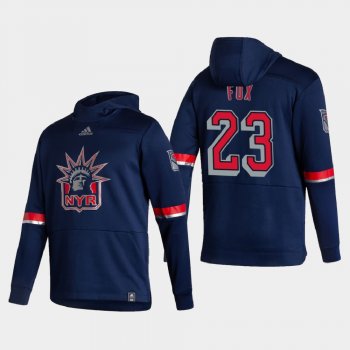 Men's New York Rangers Adam Fox #23 2021 Reverse Retro Authentic Pullover Special Edition Navy Hoodie