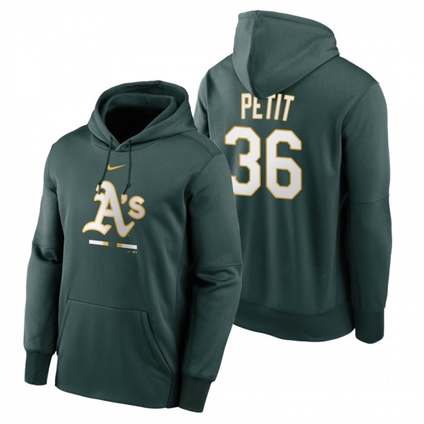 Oakland Athletics Yusmeiro Petit Green Legacy Performance Pullover Hoodie