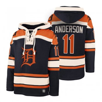 Detroit Tigers Sparky Anderson Black Legacy Vintage Hockey Lacer Hoodie