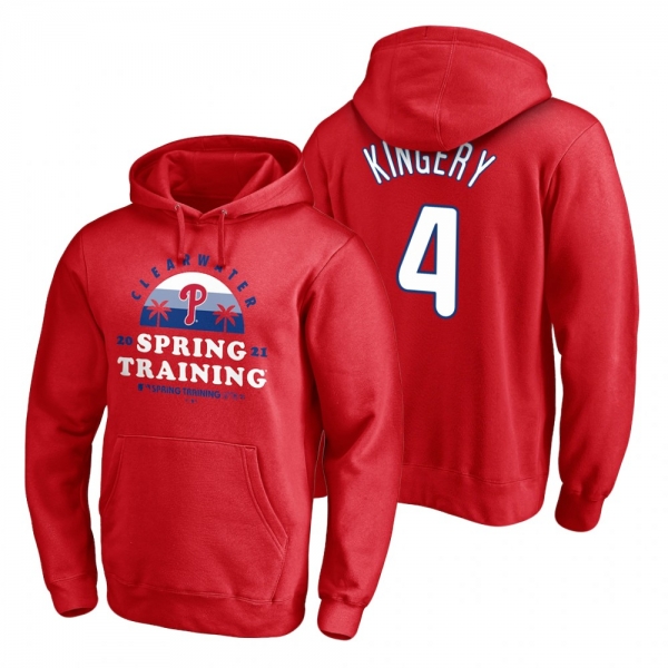 Philadelphia Phillies Scott Kingery Red 2021 Spring Training Upper Decker Pullover Hoodie