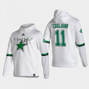 Men's Dallas Stars Andrew Cogliano #11 2021 Reverse Retro Authentic Pullover White Hoodie