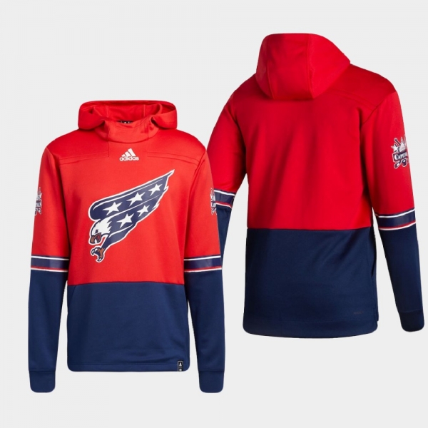 Men's Washington Capitals Red 2021 Reverse Retro Authentic Pullover Special Edition Hoodie