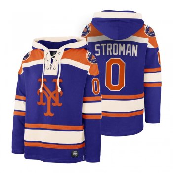 New York Mets Marcus Stroman Royal Legacy Vintage Hockey Lacer Hoodie