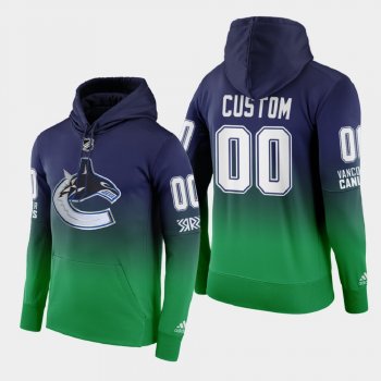 Vancouver Canucks Custom #00 2021 Reverse Retro Pullover Green Hoodie