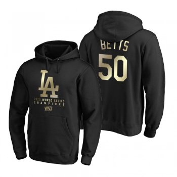 Los Angeles Dodgers Mookie Betts Black 2020 World Series Champions Parade Pullover Hoodie