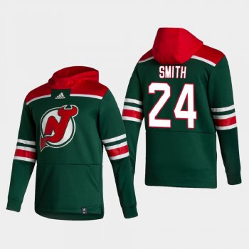 Men's HoodieMen's New Jersey Devils Ty Smith #24 2021 Reverse Retro Authentic Pullover Special Edition Green Hoodie