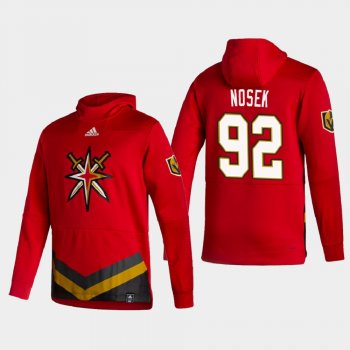 Men's HoodieMen's Vegas Golden Knights Tomas Nosek #92 2021 Reverse Retro Authentic Pullover Special Edition Red Hoodie