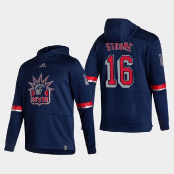 Men's HoodieMen's New York Rangers Ryan Strome #16 2021 Reverse Retro Authentic Pullover Special Edition Navy Hoodie