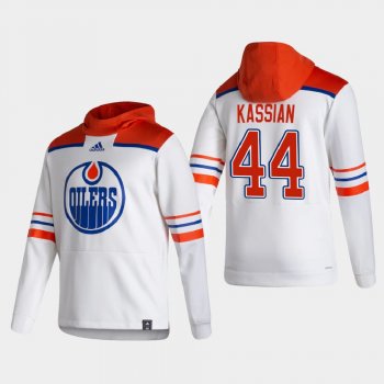 Men's HoodieMen's Edmonton Oilers Zack Kassian #44 2021 Reverse Retro Authentic Pullover Special Edition White Hoodie