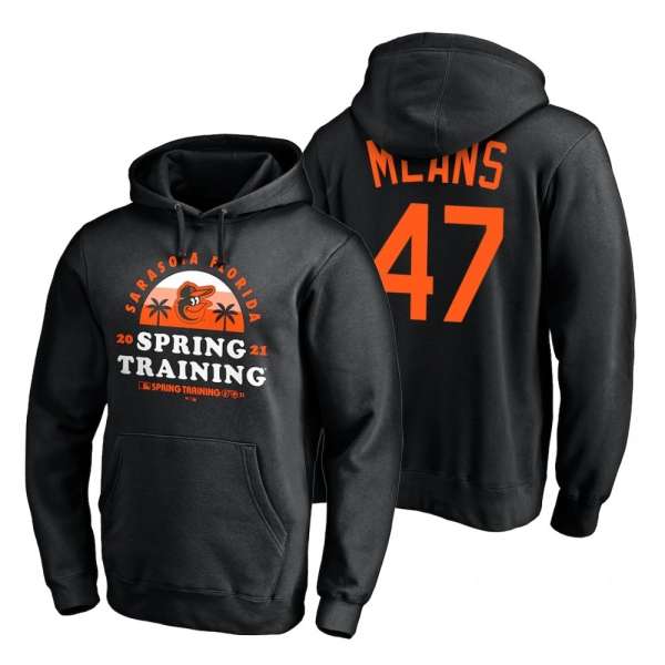 Baltimore Orioles John Means Black 2021 Spring Training Upper Decker Pullover Hoodie