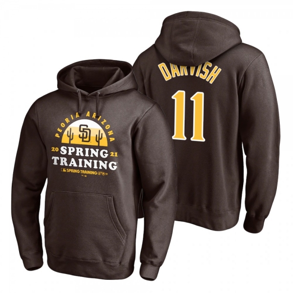 San Diego Padres Yu Darvish Brown 2021 Spring Training Upper Decker Pullover Hoodie