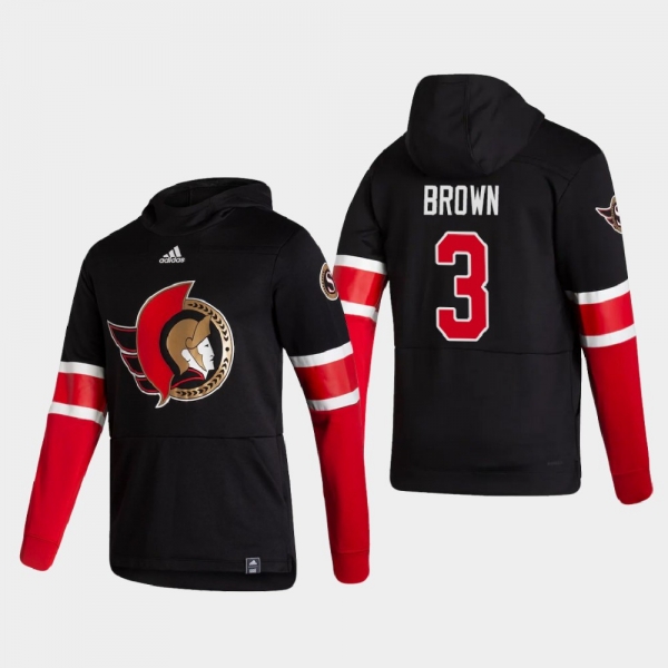 Men's HoodieMen's Ottawa Senators Josh Brown #3 2021 Reverse Retro Authentic Pullover Special Edition Black Hoodie