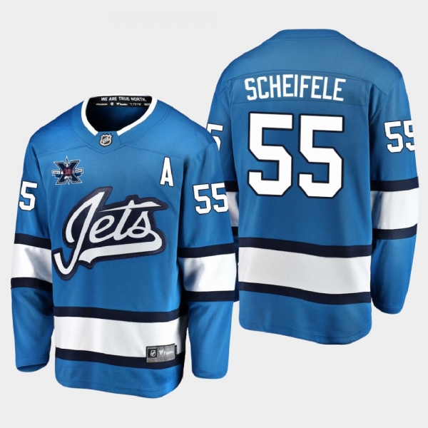 Winnipeg Jets #55 Mark Scheifele 2020-21 10th Anniversary Alternate Honor Dale Hawerchuk Blue Jersey