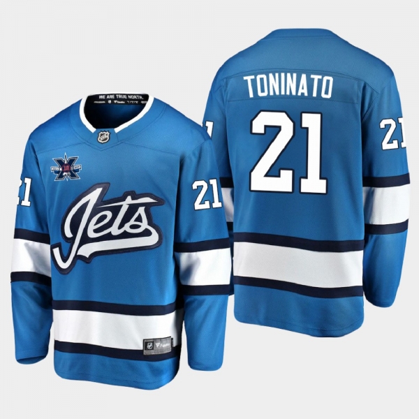 Winnipeg Jets #21 Dominic Toninato 2020-21 10th Anniversary Alternate Honor Dale Hawerchuk Blue Jersey