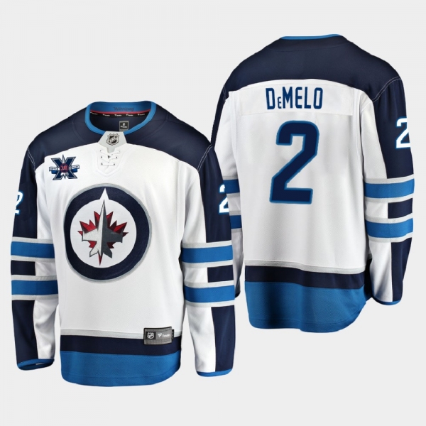 Winnipeg Jets #2 Dylan DeMelo 2020-21 10th Anniversary Away Honor Dale Hawerchuk White Jersey